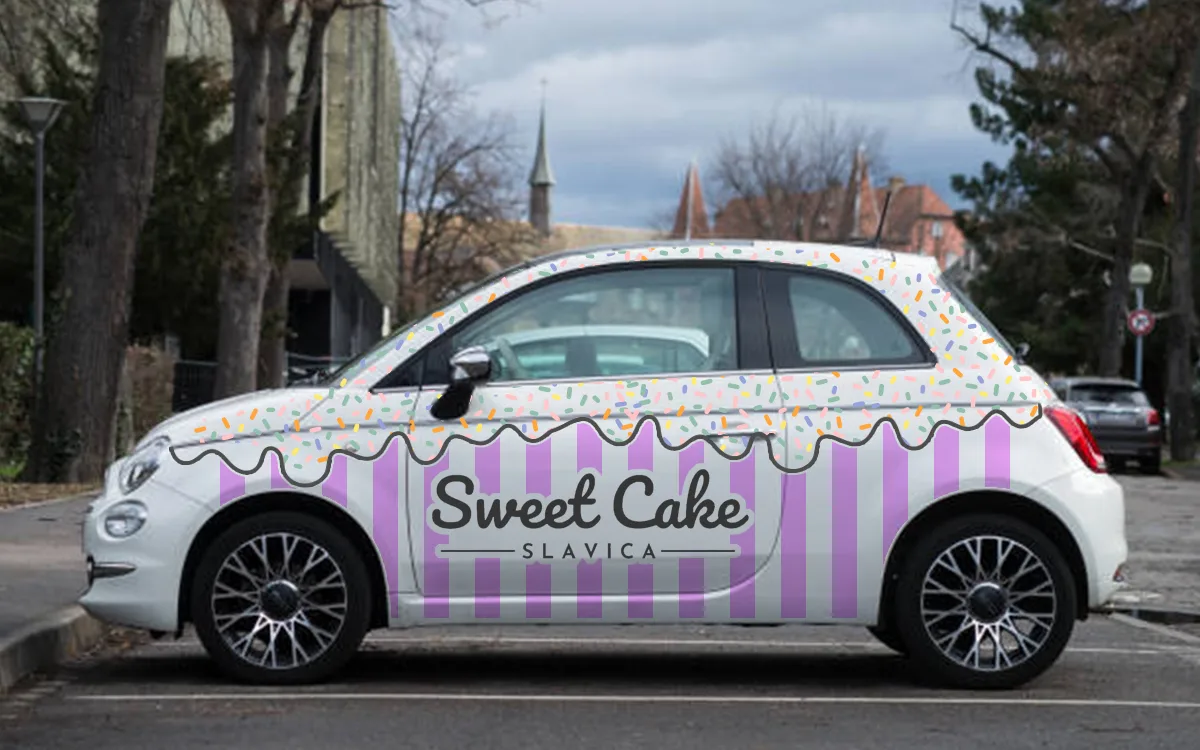 Fiat 500 — full branding sa katovanom folijom — posle